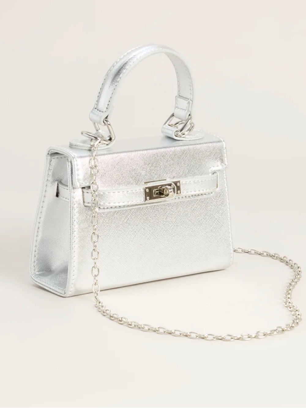 Windsor Silver Top Handle Bag Purse